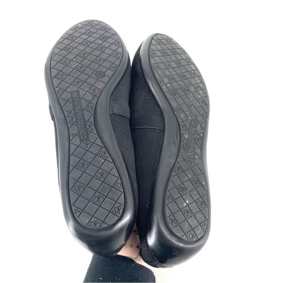 Donald Pliner Black Minimal Flats Loafers Stretch Knit Flat - Picture 7 of 8